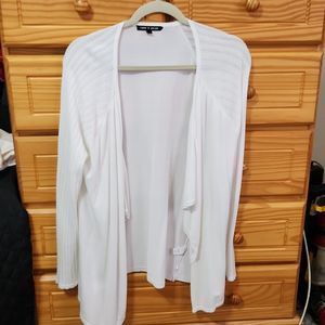 Cable and gauge open front waterfall light creme lightweight sweater size xl